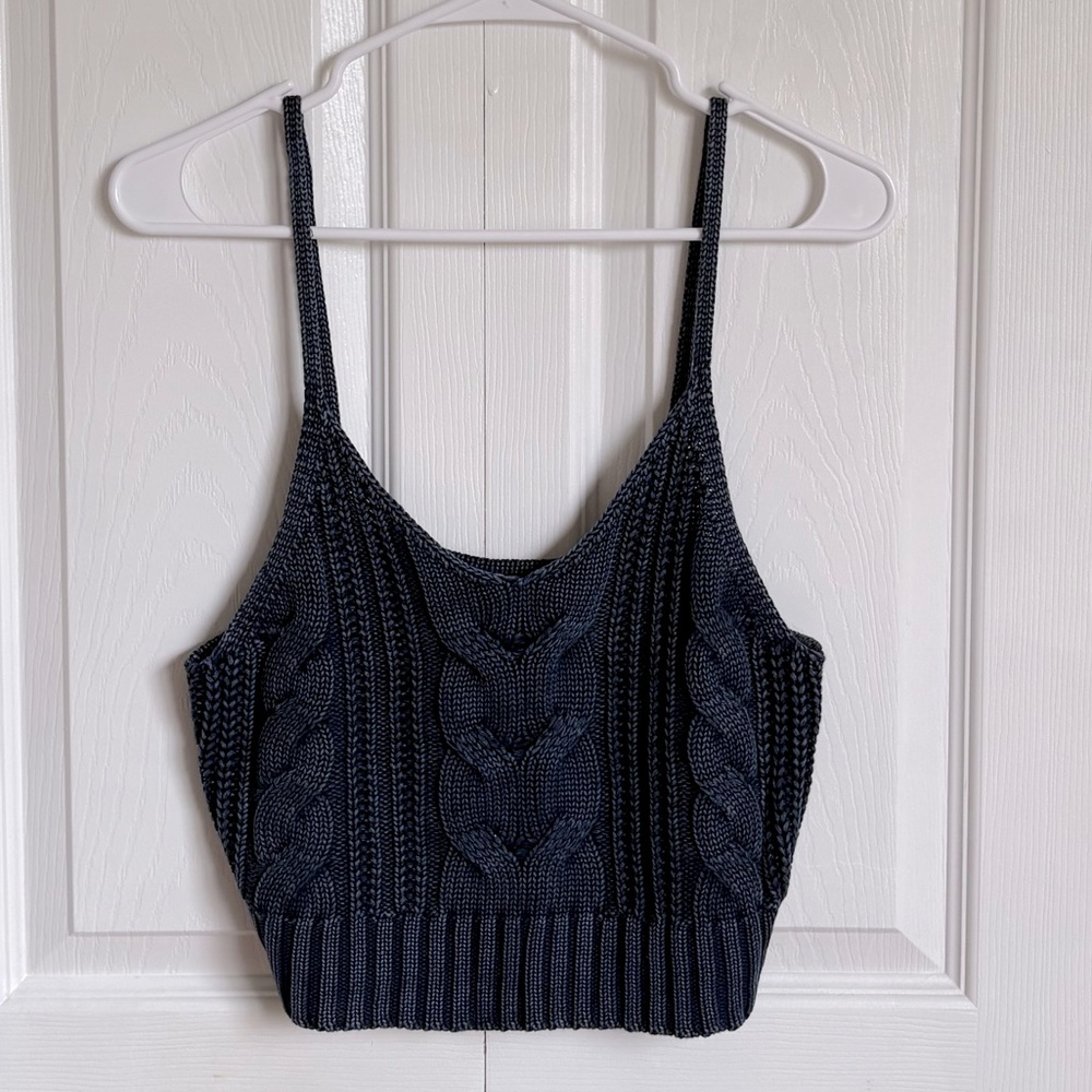 Knit denim blue American Eagle top